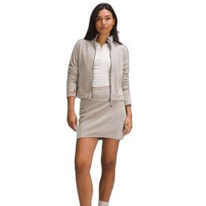 Lululemon Scuba Track Jacket Velvet Cord in color Riverstone size 2